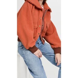 Free People 'Shasta' Brown Bomber Jacket Size XS